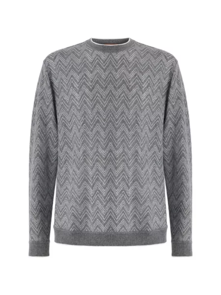 Lung pulover Missoni din cașmir gri