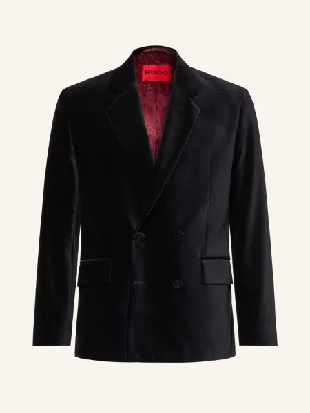 Hugo Oblekové Sako Karlo Modern Fit Z Sametu black černé