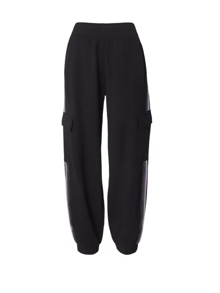 Emporio Armani Pantaloni sport NATURAL lila / negru alb