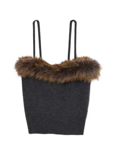 Blană artificială top Marc Jacobs gri