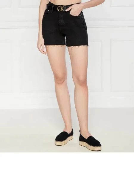 CALVIN KLEIN JEANS De blugi pantaloni scurți | Mom Fit negru