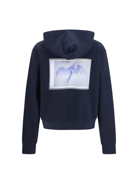 Bluza z kapturem Maison Margiela z kapturem niebieska