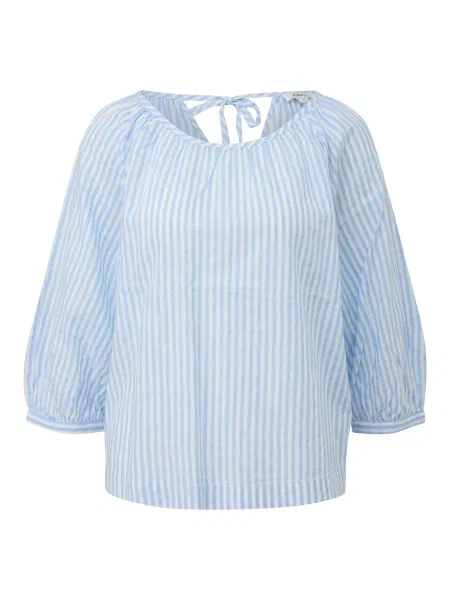 S.Oliver Bluză albastru deschis / natural alb