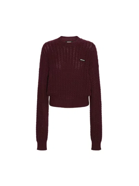 Rotate sweter wełniany czerwony