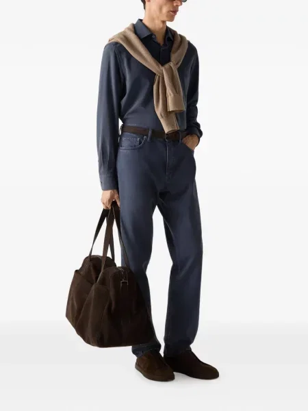 Cămașă Zegna de mătase albastru