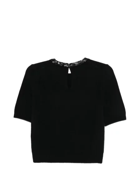 Scurt tricou Semicouture cu paiete negru