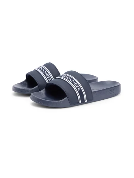 TOMMY HILFIGER Saboți albastru închis alb