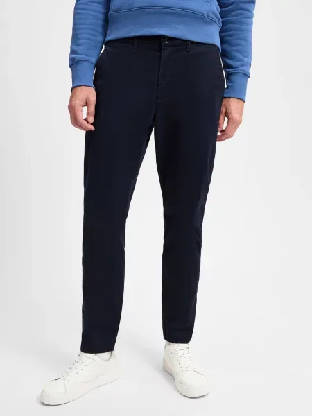 Tommy Hilfiger Spodnie Harlem Mężczyźni niebieski jednolity granatowe