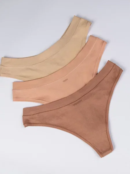 Набір трусів brabrabra бавовна/еластан бежевий