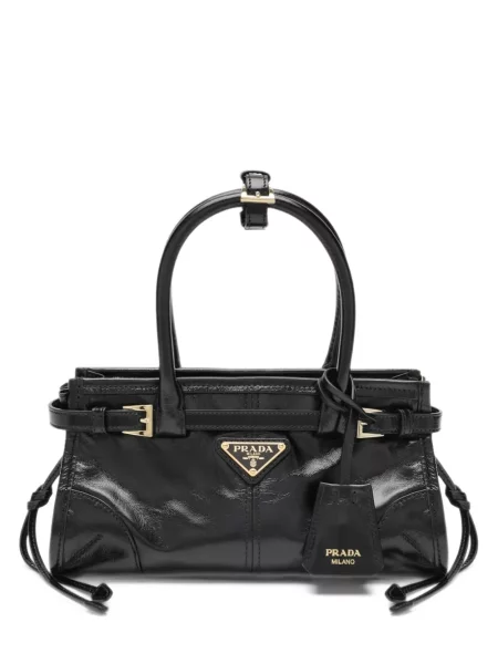 Geantă shopper Prada cu autograf negru