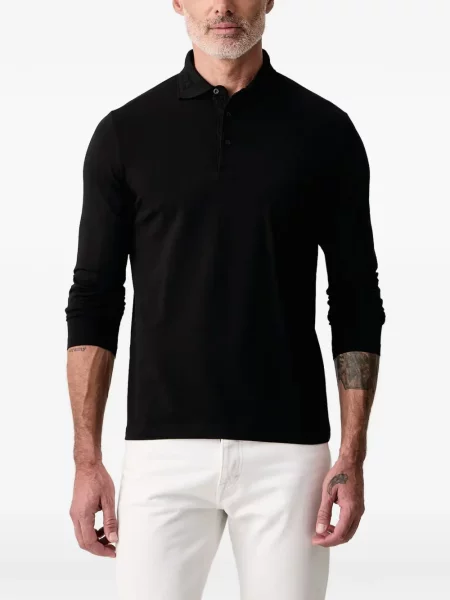 Lung tricou polo Karl Lagerfeld cu autograf negru