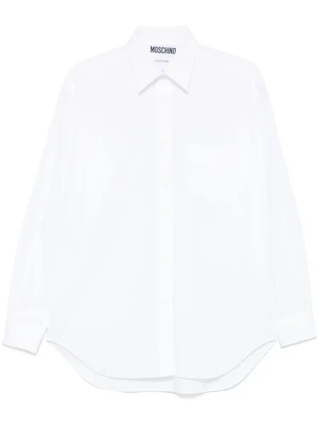 Cămașă Moschino cu broderie alb