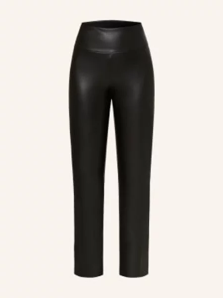 Wolford Spodnie Edie W Stylu Skórzanym schwarz czarne