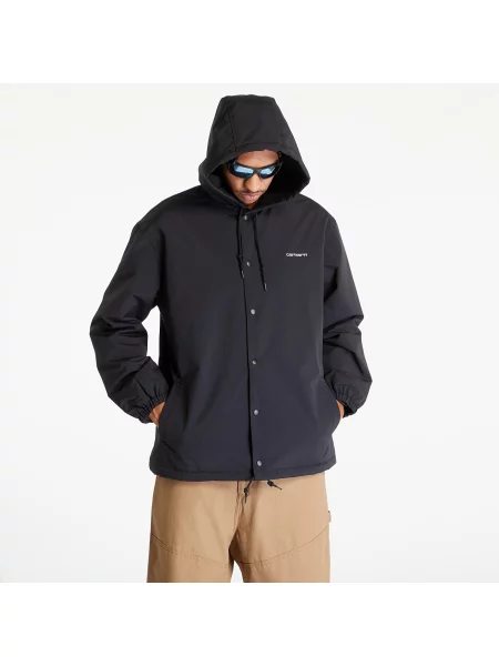 Jacheta Carhartt WIP Hooded Coach Jacket UNISEX Black/ White XL alb