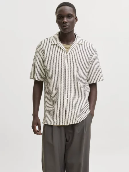 Jack & Jones koszula z krótkim rękawem Mężczyźni Comfort Fit S brązowy