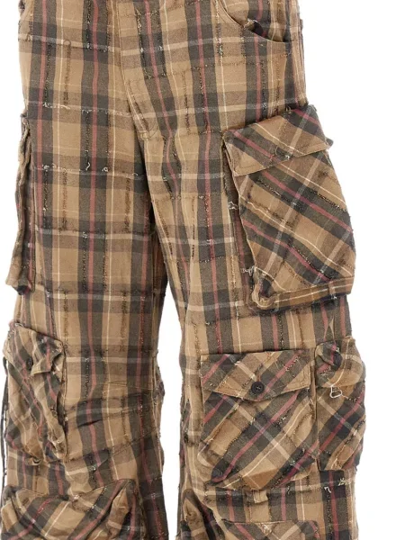 Pantaloni The Attico în carouri maro