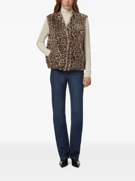 Vestă Apparis cu imagine cu model leopard cu blană