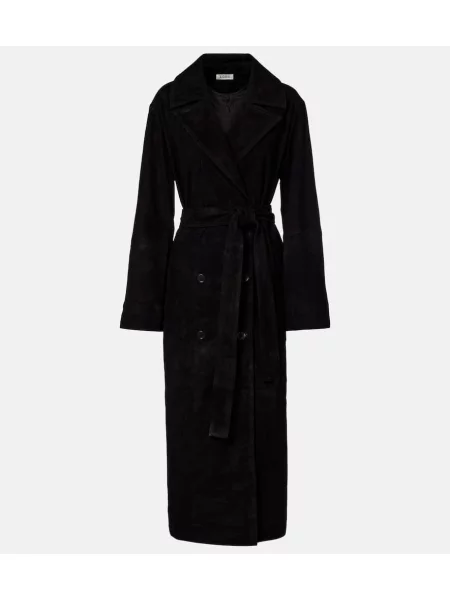 Palton Róhe din piele de căprioară negru