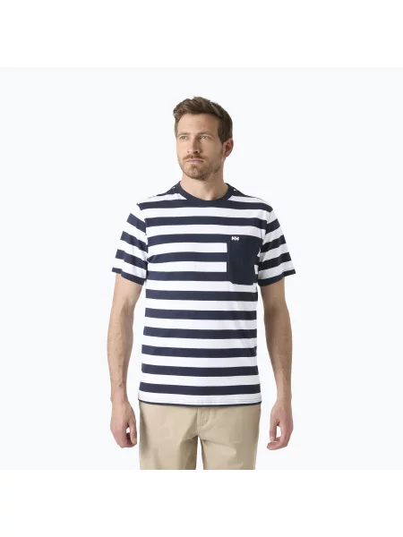Tricou pentru bărbați Helly Hansen Hudson navy stripe albastru închis