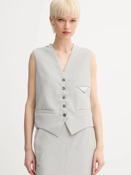 Day Birger et Mikkelsen vestă de lână Gilbert un singur rand de gri