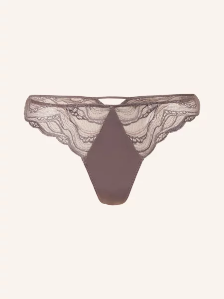 Calvin Klein Tanga Sensual Stretch Lace S Výřezem černošedá