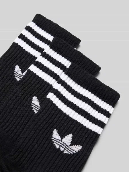 Skarpety Adidas Originals w paski z nadrukiem czarne