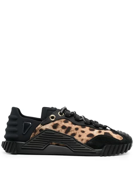Sneakerși Dolce & Gabbana cu model leopard maro