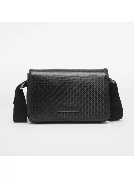 Taška Calvin Klein Emblem Aop Coated Small Flap Mes Black/ Aop Universal černá