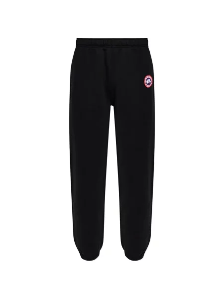 Pantaloni Canada Goose alergare cu autograf negru