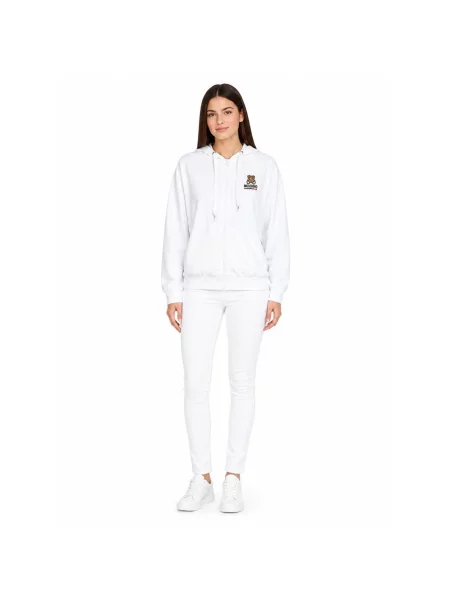 Bluza z kapturem Moschino z kapturem biała
