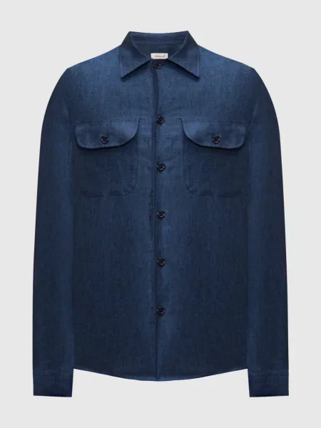 Льняная рубашка Doriani Cashmere синяя