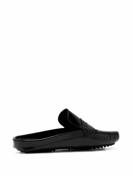 Кожени slip-on мюли Gimaguas от лакирана кожа черно