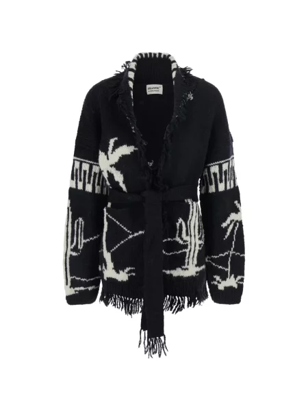 Cardigan Frantic cu franjuri negru