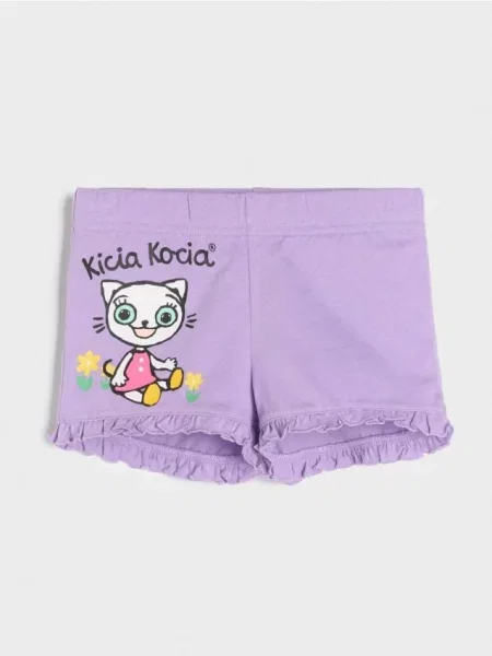 Sinsay Kraťasy Kitty Kotty levandulová