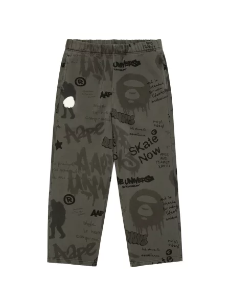 Pantaloni Aape By A Bathing Ape cu imagine alergare gri