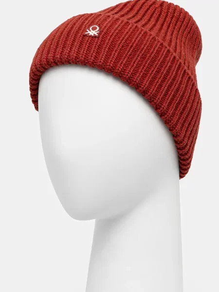 Шерстяная шапка United Colors Of Benetton оранжевая