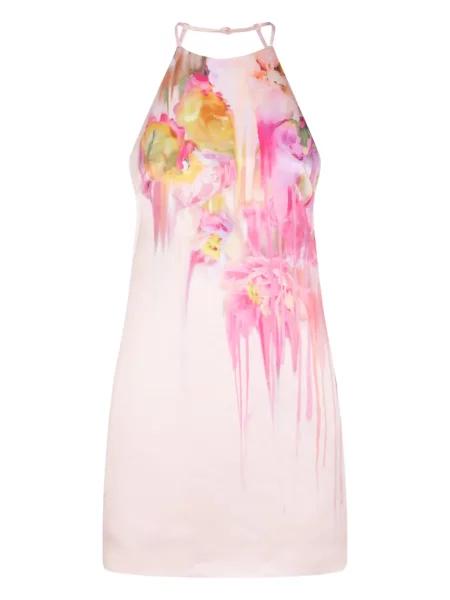 Rochie mini Blumarine cu model floral cu imagine de costum roz