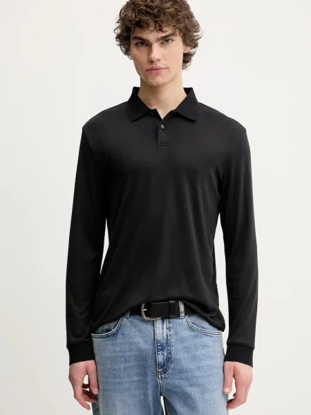 Пуловер Theory мъжки от лека материя черно