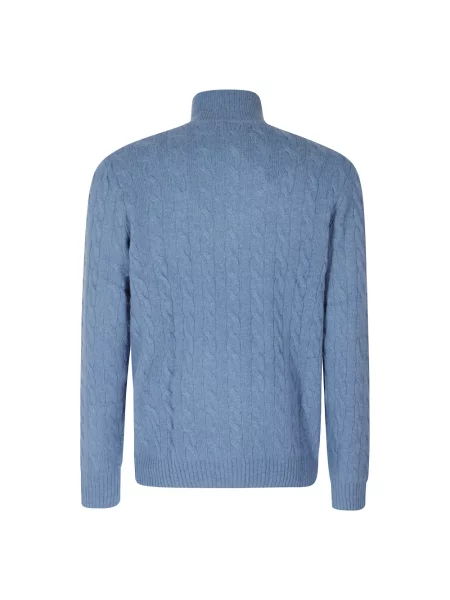 Sweter z golfem Polo Ralph Lauren wełniany niebieski