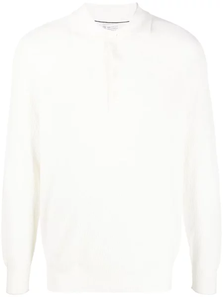 Pulover Brunello Cucinelli tricotate alb