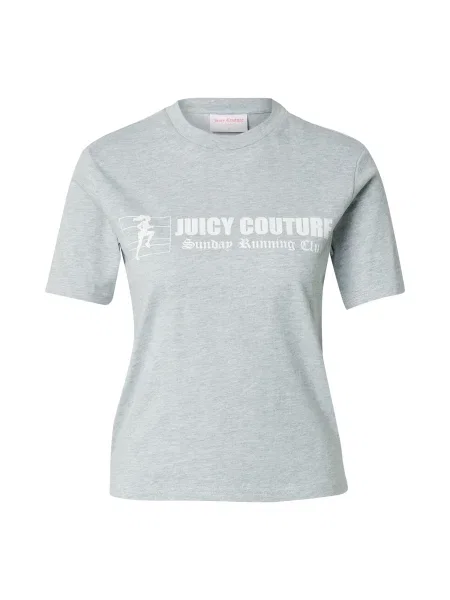 Juicy Couture Tricou The Runner gri amestecat alb