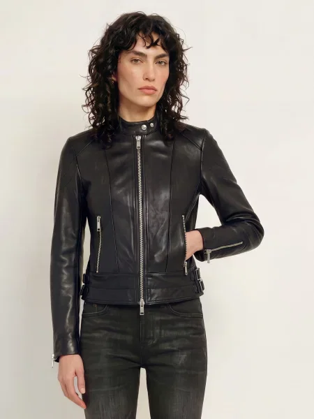 Allsaints Kurtka Skórzana Comet schwarz czarna