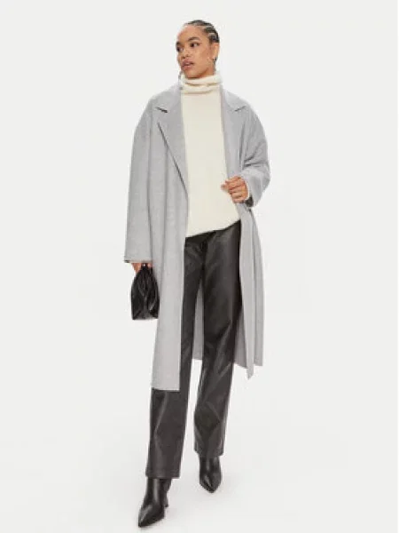 Calvin Klein Vlněný kabát Oversize šedá