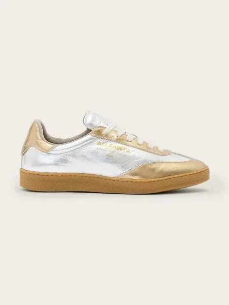 Кожени маратонки AllSaints THELMA MET SNEAKER сребристо