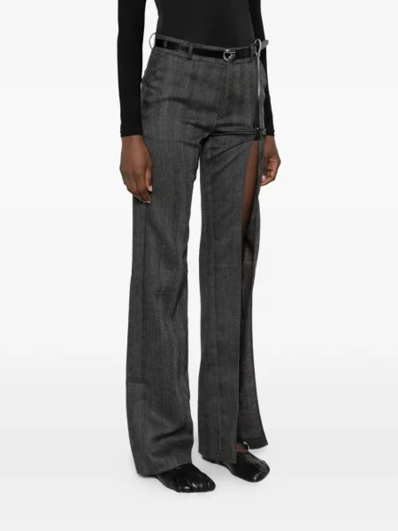 Pantaloni Coperni de lână cu model herringbone gri