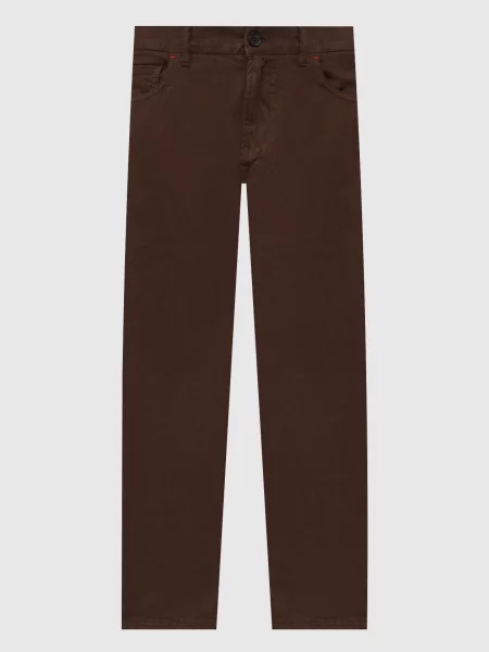 Штани з патчем логотипа Isaia коричневі