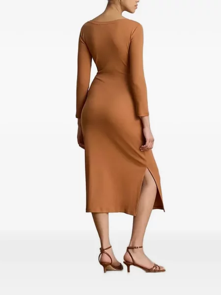 Φόρεμα Lauren Ralph Lauren γραβάτες καφέ