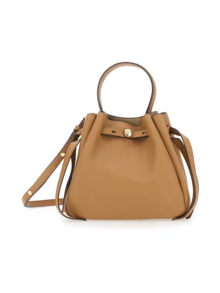 Kapelusz Tory Burch skórzany beżowy