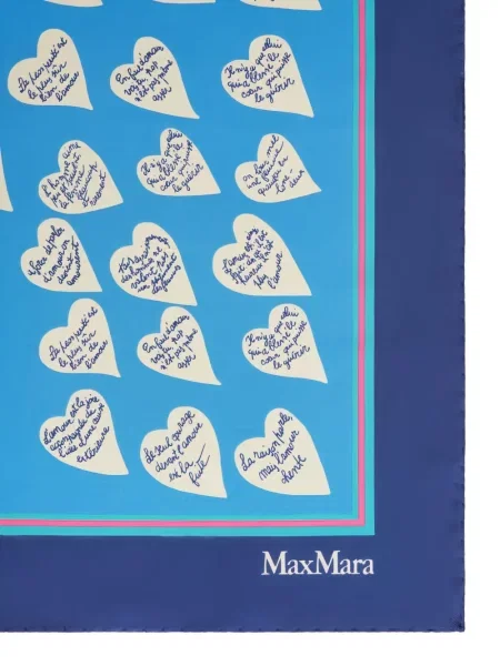 Fular Max Mara de mătase albastru