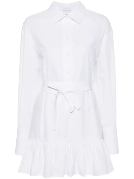 Cu peplum rochie tip cămașă Patou de costum alb